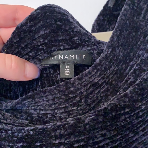 Dynamite off the shoulder navy sweater - Picture 3 of 3